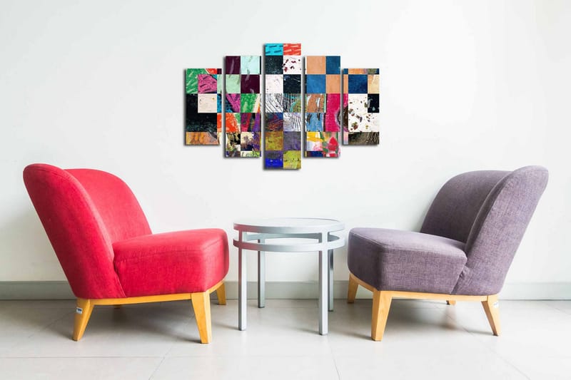 Canvasbilde Dekorativ 5 Deler - Flerfarget - Interiør - Maleri & posters - Lerretsbilder
