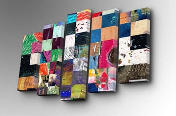 Canvasbilde Dekorativ 5 Deler - Flerfarget - Interiør - Maleri & posters - Lerretsbilder