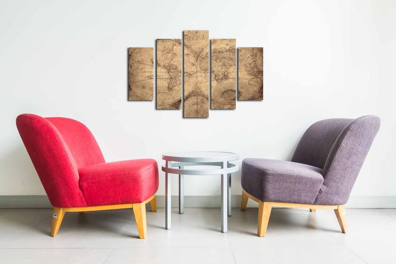 Canvasbilde Dekorativ 5 Deler - Flerfarget - Interiør - Maleri & posters - Lerretsbilder