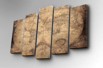 Canvasbilde Dekorativ 5 Deler - Flerfarget - Interiør - Maleri & posters - Lerretsbilder