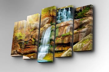 Canvasbilde Dekorativ 5 Deler - Flerfarget - Interiør - Maleri & posters - Lerretsbilder