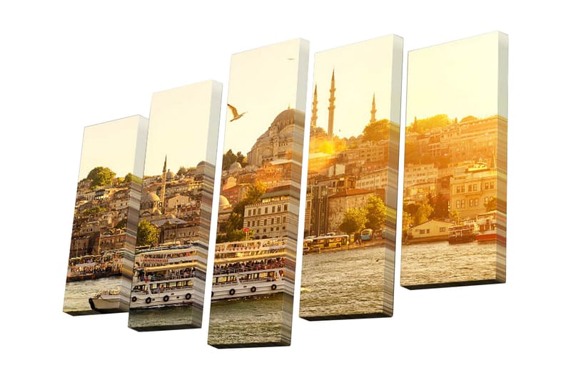 Canvasbilde Dekorativ 5 Deler - Flerfarget - Interiør - Maleri & posters - Lerretsbilder