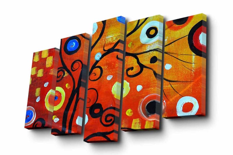 Canvasbilde Dekorativ 5 Deler - Flerfarget - Interiør - Maleri & posters - Lerretsbilder