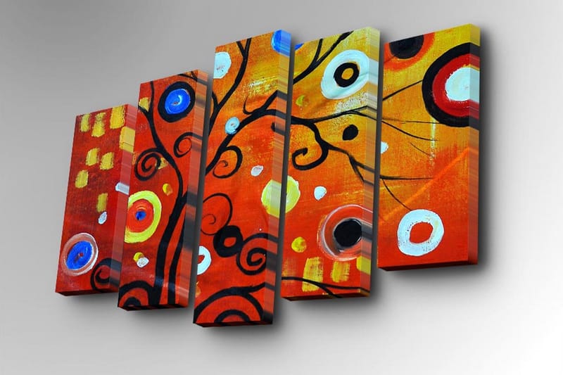 Canvasbilde Dekorativ 5 Deler - Flerfarget - Interiør - Maleri & posters - Lerretsbilder
