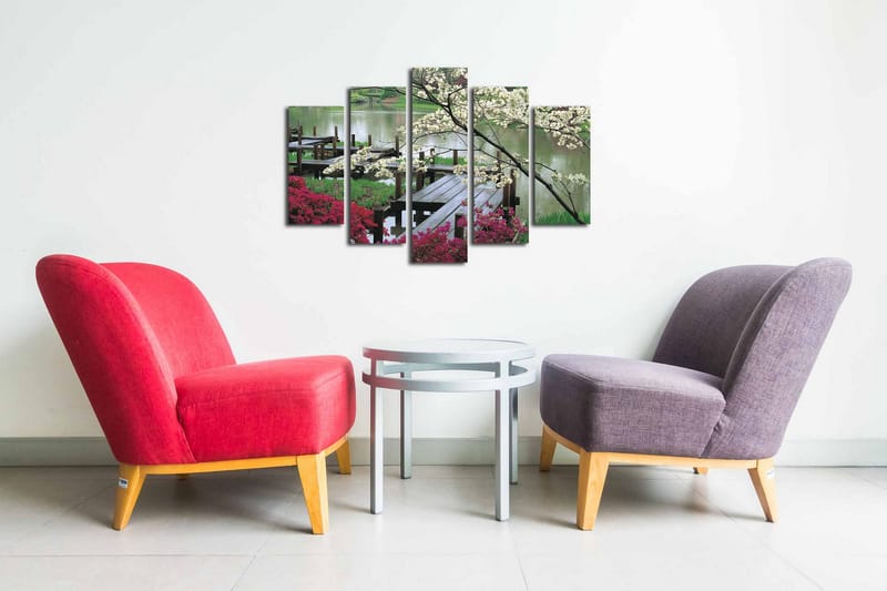 Canvasbilde Dekorativ 5 Deler - Flerfarget - Interiør - Maleri & posters - Lerretsbilder