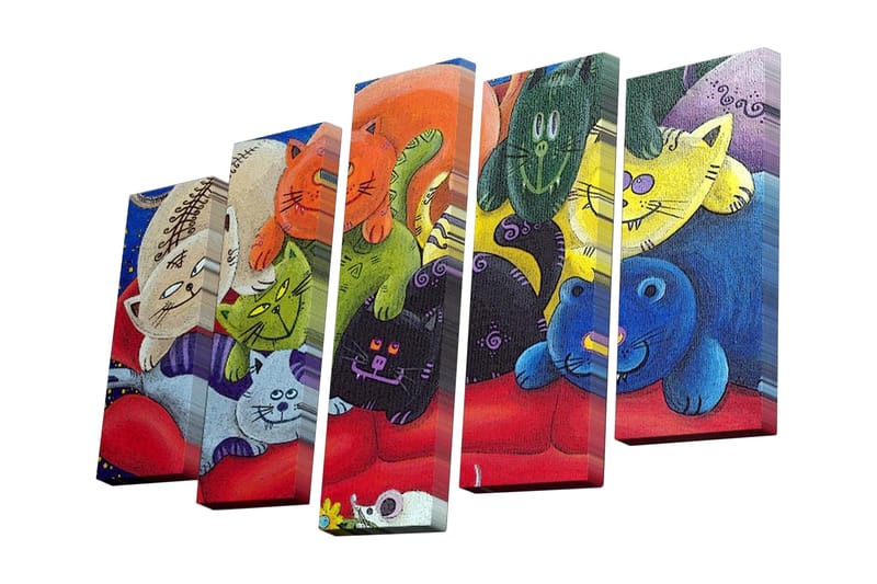 Canvasbilde Dekorativ 5 Deler - Flerfarget - Interiør - Maleri & posters - Lerretsbilder
