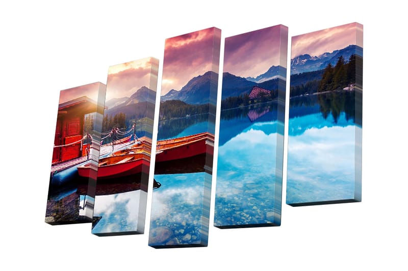 Canvasbilde Dekorativ 5 Deler - Flerfarget - Interiør - Maleri & posters - Lerretsbilder