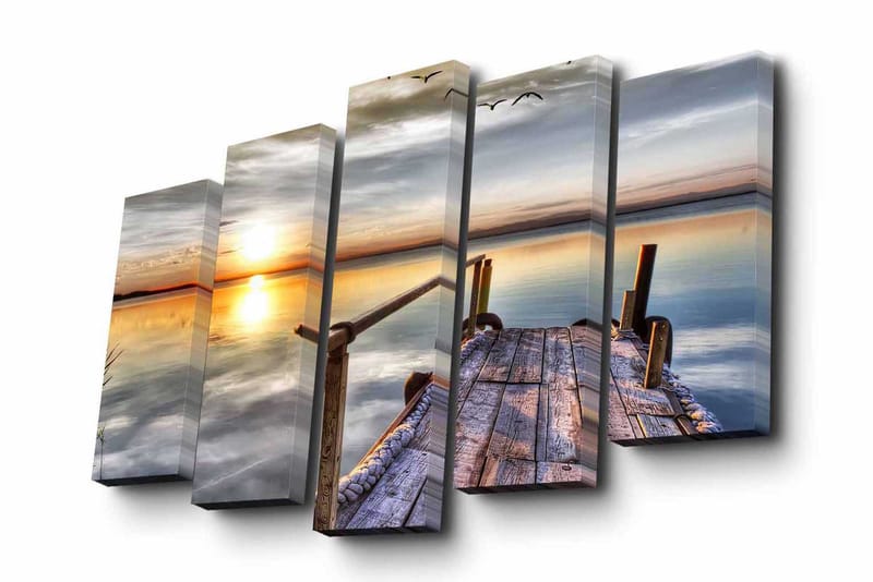 Canvasbilde Dekorativ 5 Deler - Flerfarget - Interiør - Maleri & posters - Lerretsbilder