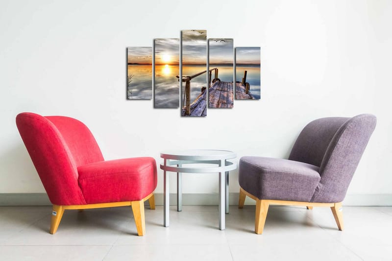 Canvasbilde Dekorativ 5 Deler - Flerfarget - Interiør - Maleri & posters - Lerretsbilder