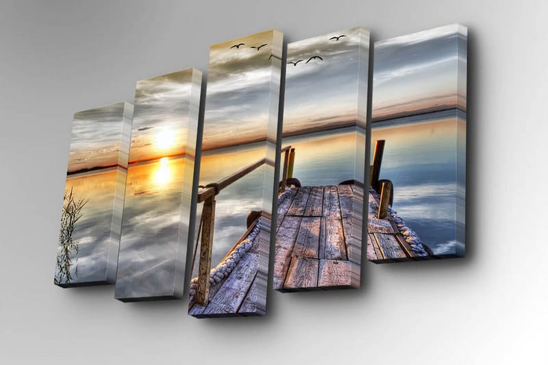 Canvasbilde Dekorativ 5 Deler - Flerfarget - Interiør - Maleri & posters - Lerretsbilder