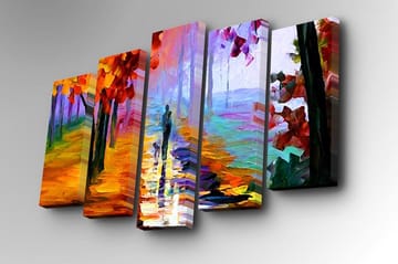Canvasbilde Dekorativ 5 Deler - Flerfarget - Interiør - Maleri & posters - Lerretsbilder