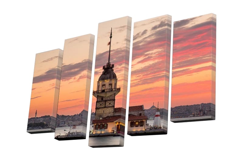 Canvasbilde Dekorativ 5 Deler - Flerfarget - Interiør - Maleri & posters - Lerretsbilder