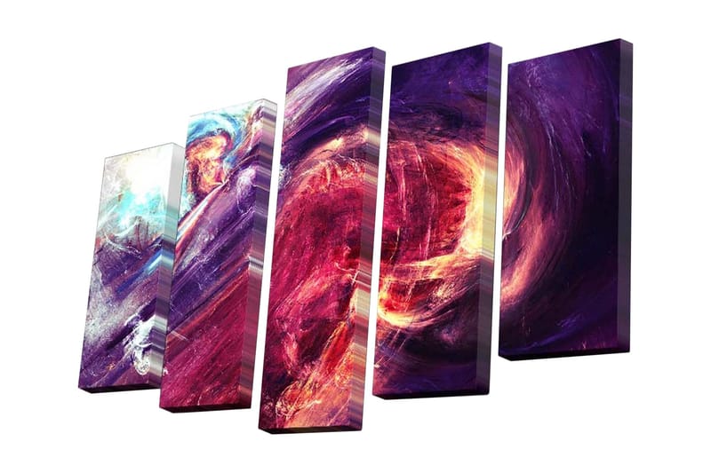 Canvasbilde Dekorativ 5 Deler - Flerfarget - Interiør - Maleri & posters - Lerretsbilder