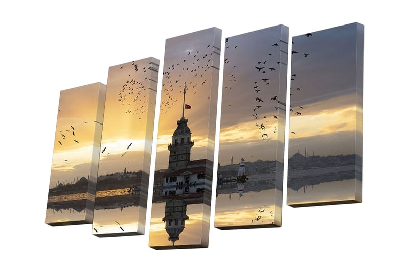 Canvasbilde Dekorativ 5 Deler - Flerfarget - Interiør - Maleri & posters - Lerretsbilder