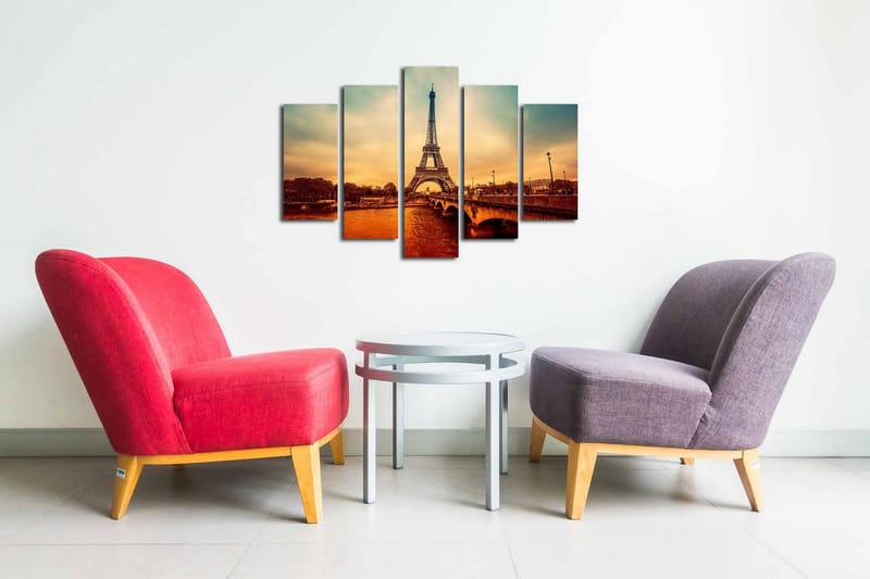 Canvasbilde Dekorativ 5 Deler - Flerfarget - Interiør - Maleri & posters - Lerretsbilder