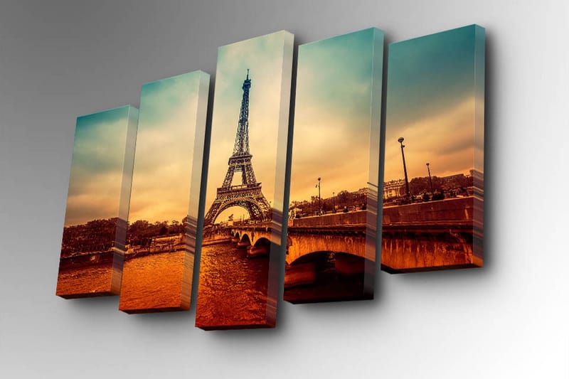 Canvasbilde Dekorativ 5 Deler - Flerfarget - Interiør - Maleri & posters - Lerretsbilder