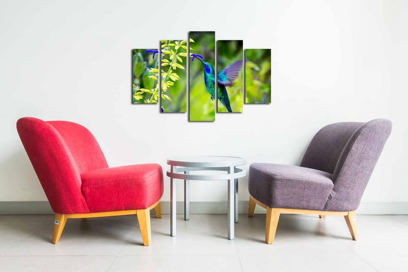 Canvasbilde Dekorativ 5 Deler - Flerfarget - Interiør - Maleri & posters - Lerretsbilder