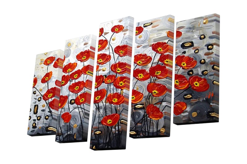 Canvasbilde Dekorativ 5 Deler - Flerfarget - Interiør - Maleri & posters - Lerretsbilder