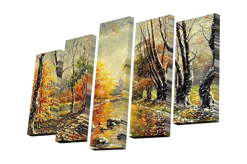 Canvasbilde Dekorativ 5 Deler - Flerfarget - Interiør - Maleri & posters - Lerretsbilder