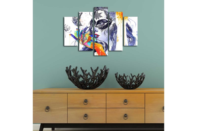 Canvasbilde Dekorativ 5 Deler - Flerfarget - Interiør - Maleri & posters - Lerretsbilder