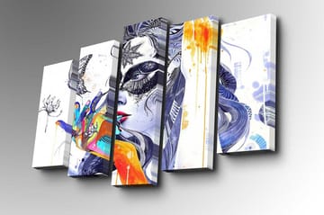 Canvasbilde Dekorativ 5 Deler - Flerfarget - Interiør - Maleri & posters - Lerretsbilder