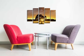 Canvasbilde Dekorativ 5 Deler - Flerfarget - Interiør - Maleri & posters - Lerretsbilder