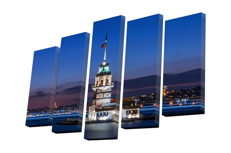 Canvasbilde Dekorativ 5 Deler - Flerfarget - Interiør - Maleri & posters - Lerretsbilder