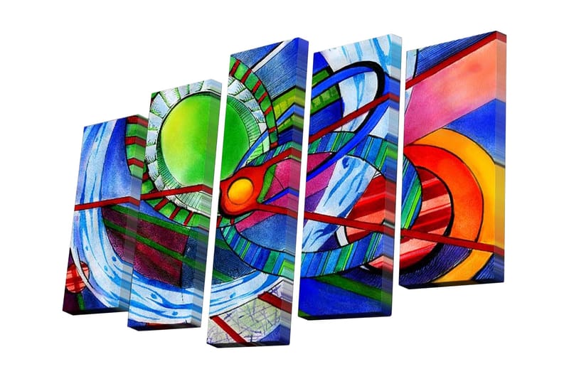 Canvasbilde Dekorativ 5 Deler - Flerfarget - Interiør - Maleri & posters - Lerretsbilder