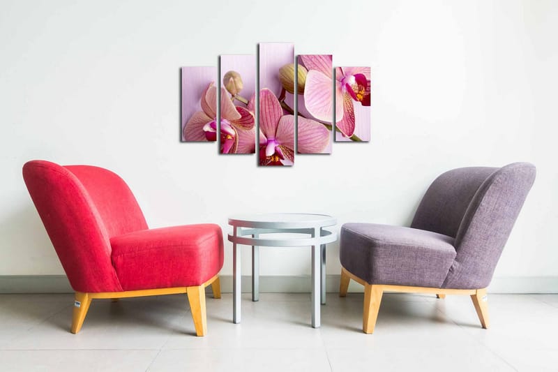 Canvasbilde Dekorativ 5 Deler - Flerfarget - Interiør - Maleri & posters - Lerretsbilder