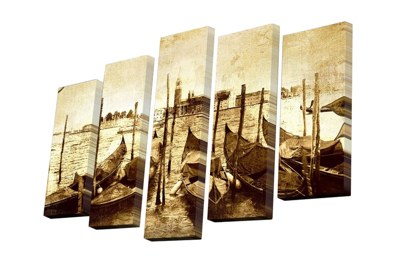 Canvasbilde Dekorativ 5 Deler - Flerfarget - Interiør - Maleri & posters - Lerretsbilder
