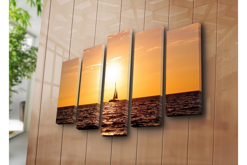 Canvasbilde Dekorativ 5 Deler - Flerfarget - Interiør - Maleri & posters - Lerretsbilder
