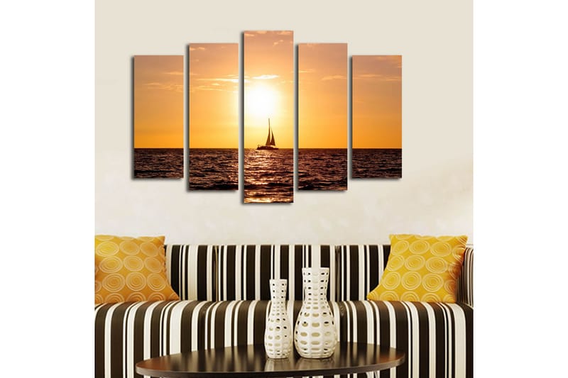 Canvasbilde Dekorativ 5 Deler - Flerfarget - Interiør - Maleri & posters - Lerretsbilder