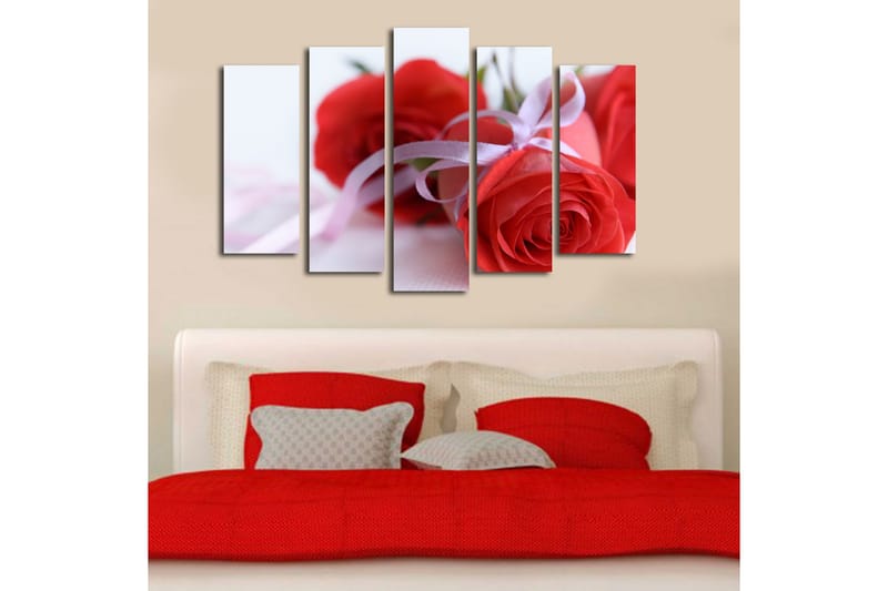 Canvasbilde Dekorativ 5 Deler - Flerfarget - Interiør - Maleri & posters - Lerretsbilder