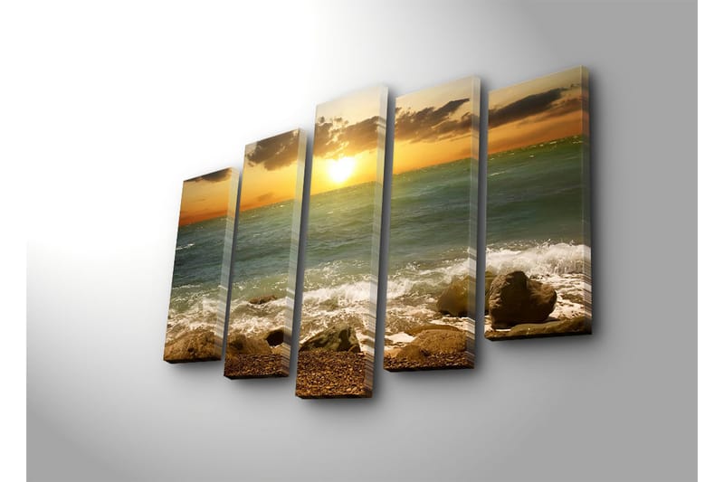 Canvasbilde Dekorativ 5 Deler - Flerfarget - Interiør - Maleri & posters - Lerretsbilder