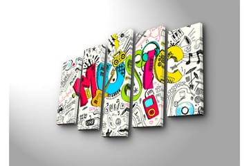 Canvasbilde Dekorativ 5 Deler - Flerfarget - Interiør - Maleri & posters - Lerretsbilder
