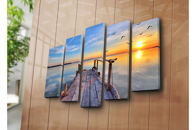 Canvasbilde Dekorativ 5 Deler - Flerfarget - Interiør - Maleri & posters - Lerretsbilder