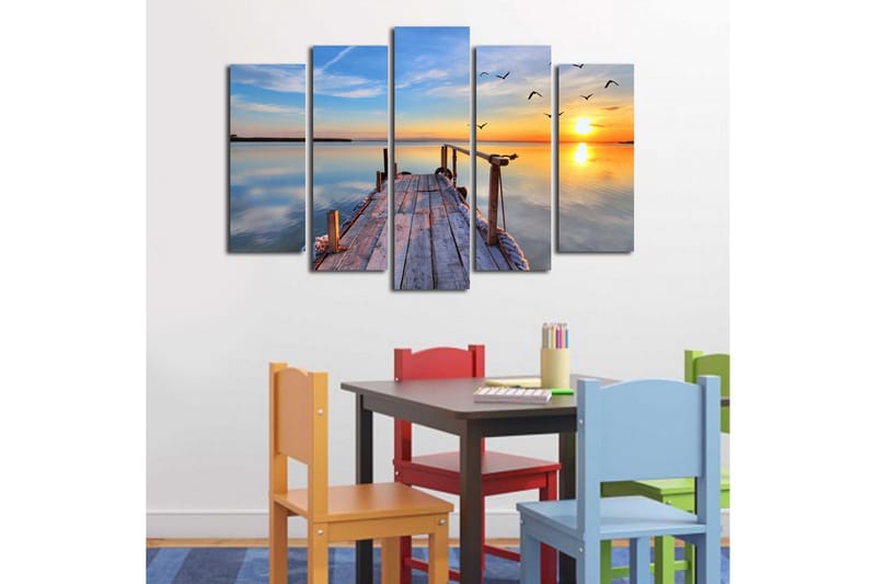 Canvasbilde Dekorativ 5 Deler - Flerfarget - Interiør - Maleri & posters - Lerretsbilder