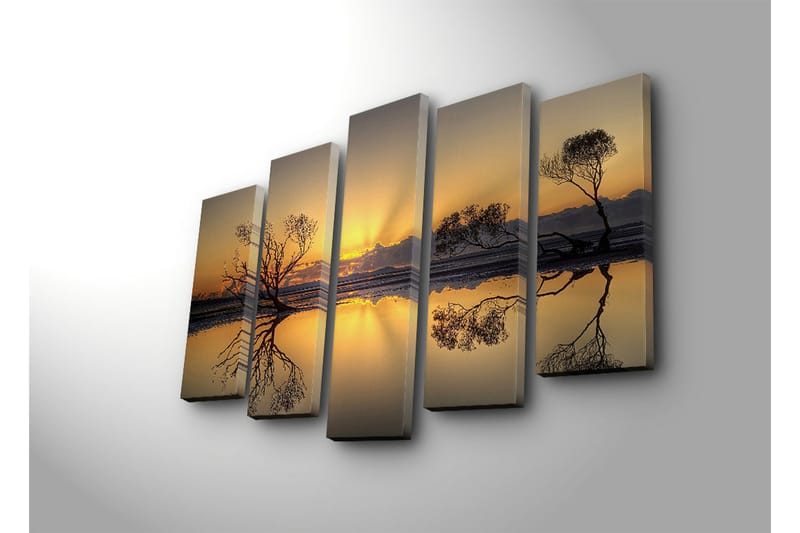 Canvasbilde Dekorativ 5 Deler - Flerfarget - Interiør - Maleri & posters - Lerretsbilder