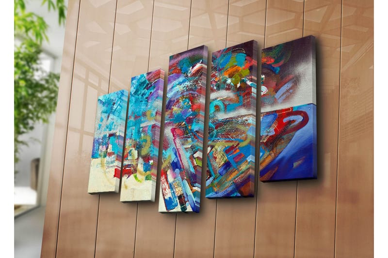 Canvasbilde Dekorativ 5 Deler - Flerfarget - Interiør - Maleri & posters - Lerretsbilder