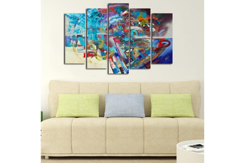 Canvasbilde Dekorativ 5 Deler - Flerfarget - Interiør - Maleri & posters - Lerretsbilder