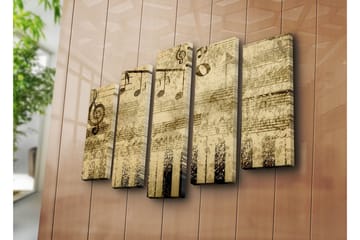 Canvasbilde Dekorativ 5 Deler - Flerfarget - Interiør - Maleri & posters - Lerretsbilder