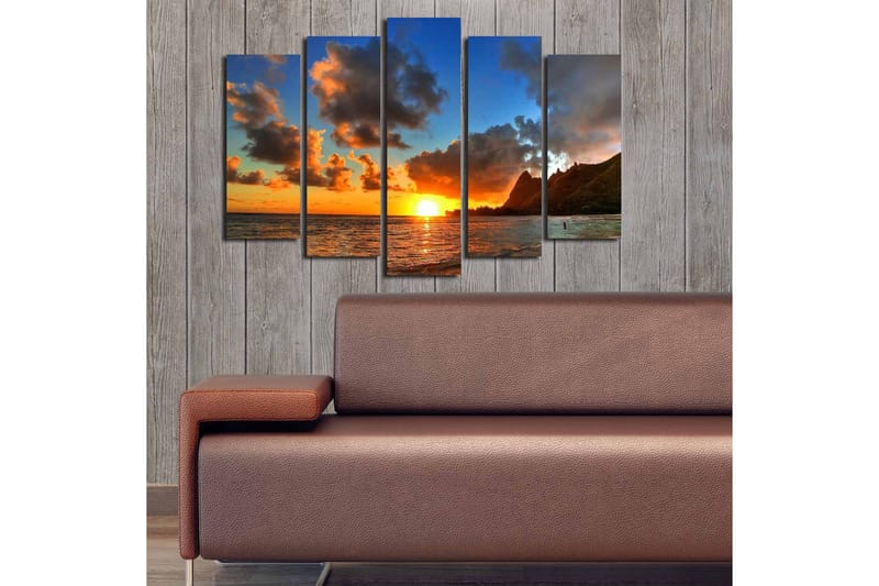 Canvasbilde Dekorativ 5 Deler - Flerfarget - Interiør - Maleri & posters - Lerretsbilder