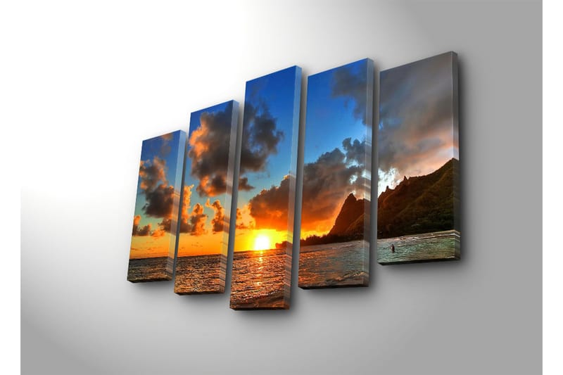Canvasbilde Dekorativ 5 Deler - Flerfarget - Interiør - Maleri & posters - Lerretsbilder