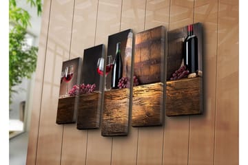 Canvasbilde Dekorativ 5 Deler - Flerfarget - Interiør - Maleri & posters - Lerretsbilder
