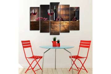 Canvasbilde Dekorativ 5 Deler - Flerfarget - Interiør - Maleri & posters - Lerretsbilder