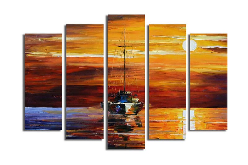 Canvasbilde Dekorativ 5 Deler - Flerfarget - Interiør - Maleri & posters - Lerretsbilder