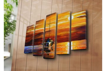 Canvasbilde Dekorativ 5 Deler - Flerfarget - Interiør - Maleri & posters - Lerretsbilder