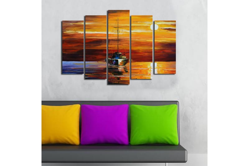 Canvasbilde Dekorativ 5 Deler - Flerfarget - Interiør - Maleri & posters - Lerretsbilder
