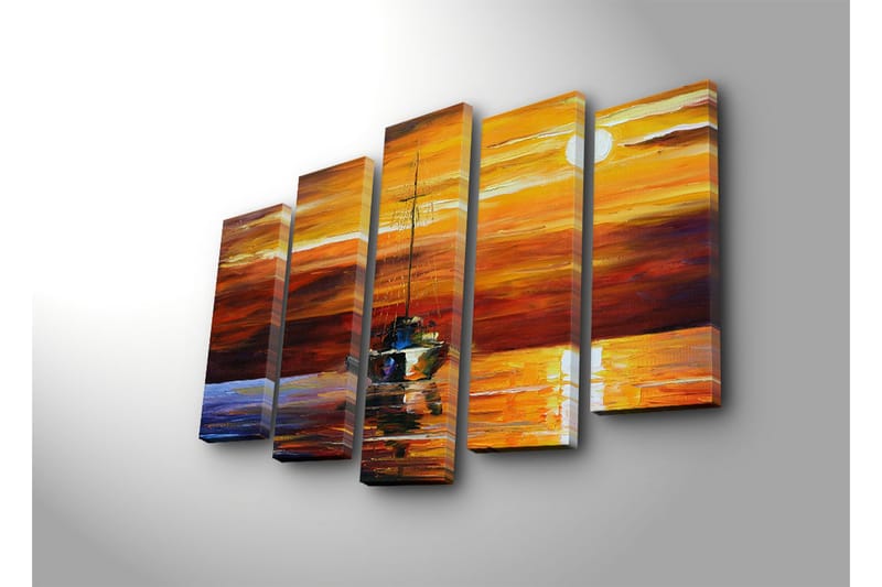 Canvasbilde Dekorativ 5 Deler - Flerfarget - Interiør - Maleri & posters - Lerretsbilder