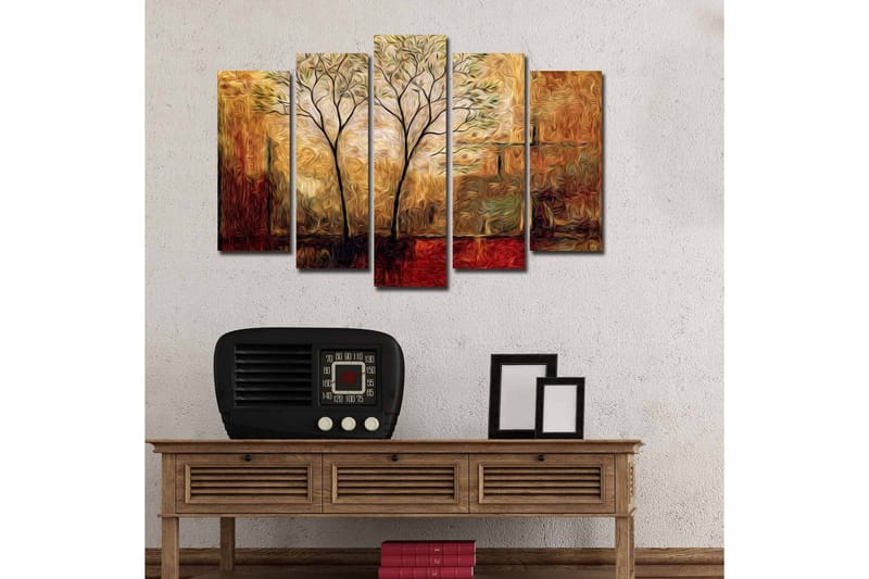 Canvasbilde Dekorativ 5 Deler - Flerfarget - Interiør - Maleri & posters - Lerretsbilder